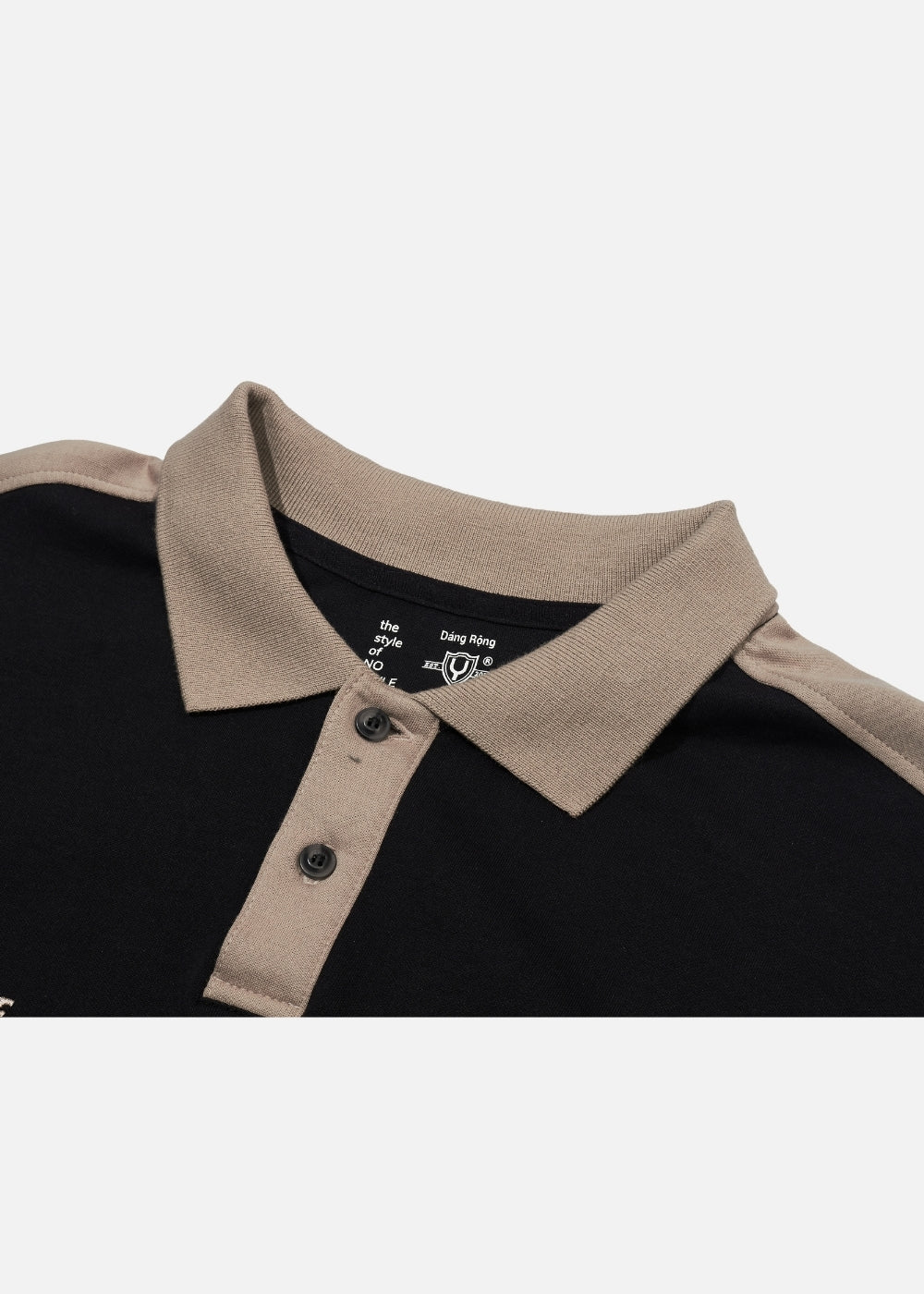 Áo Polo Sweater Cotton Phối Màu No Style M37 Đen