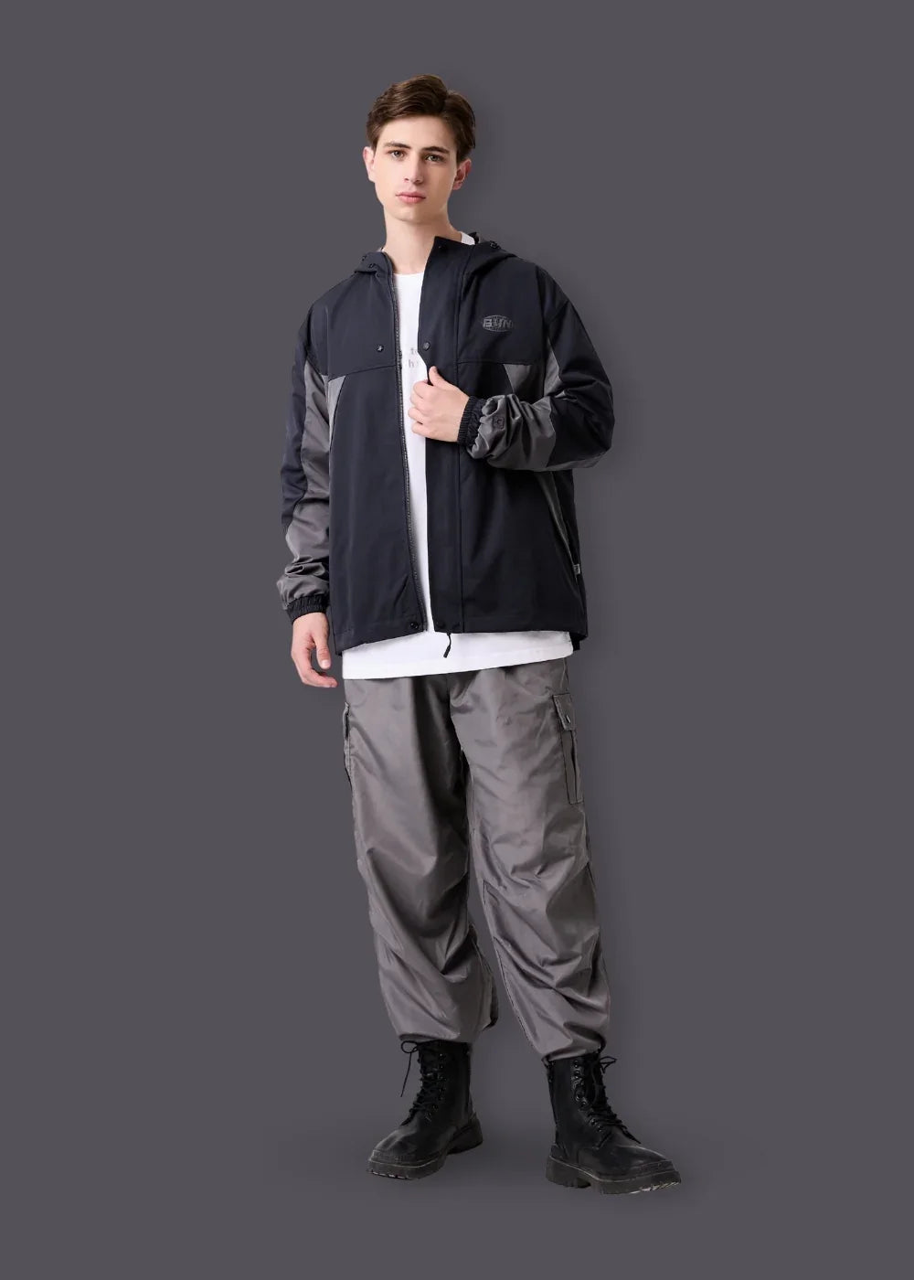 Áo Khoác Gió Phối Màu 2 Lớp Thoáng Khí No Style M52 Xanh Dương Xám - YaMe.vn