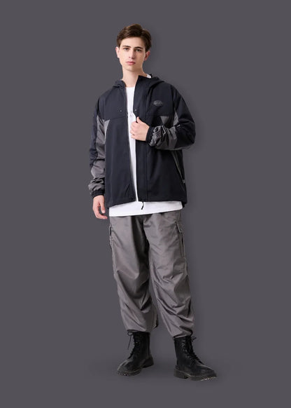 Áo Khoác Gió Phối Màu 2 Lớp Thoáng Khí No Style M52 Xanh Dương Xám - YaMe.vn