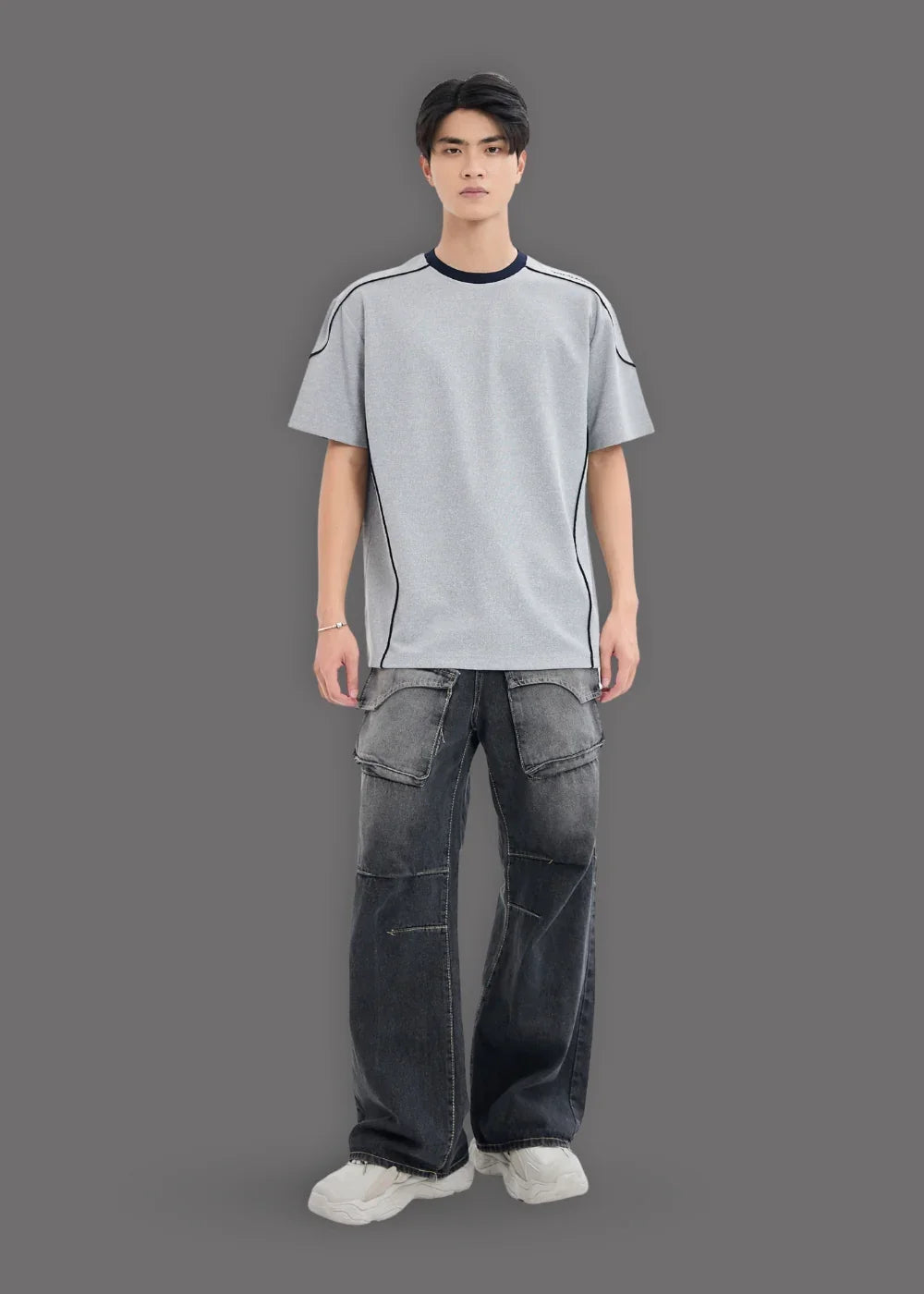 Áo Thun Waffle Co Giãn Seventy Seven 41 Xám - YaMe.vn