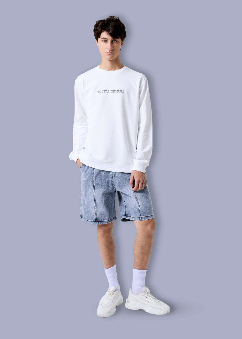 Quần Short Jeans 7 Inch Co Giãn The Original M84 Xanh Nhạt