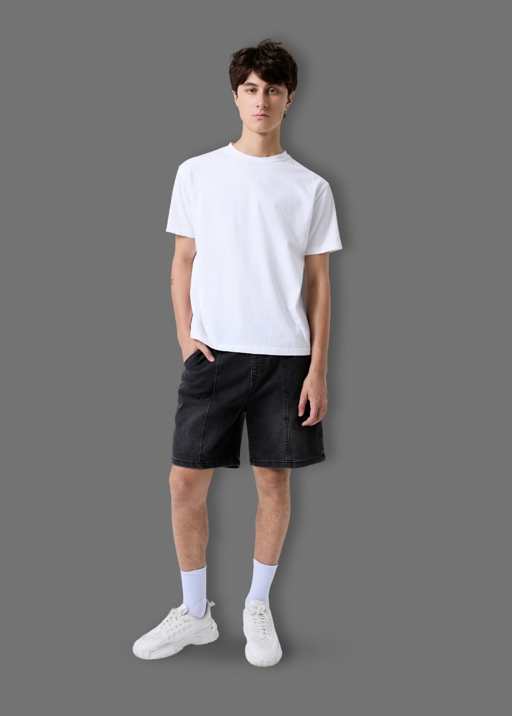 Quần Short Jeans 7 Inch Co Giãn The Original M84 Đen