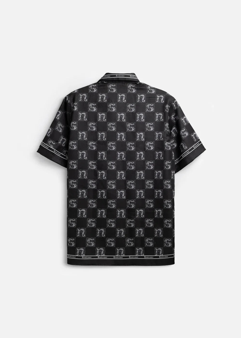 Áo Sơ Mi Cuban Tay Ngắn Vải Họa Tiết No Style M60 Đen - YaMe.vn