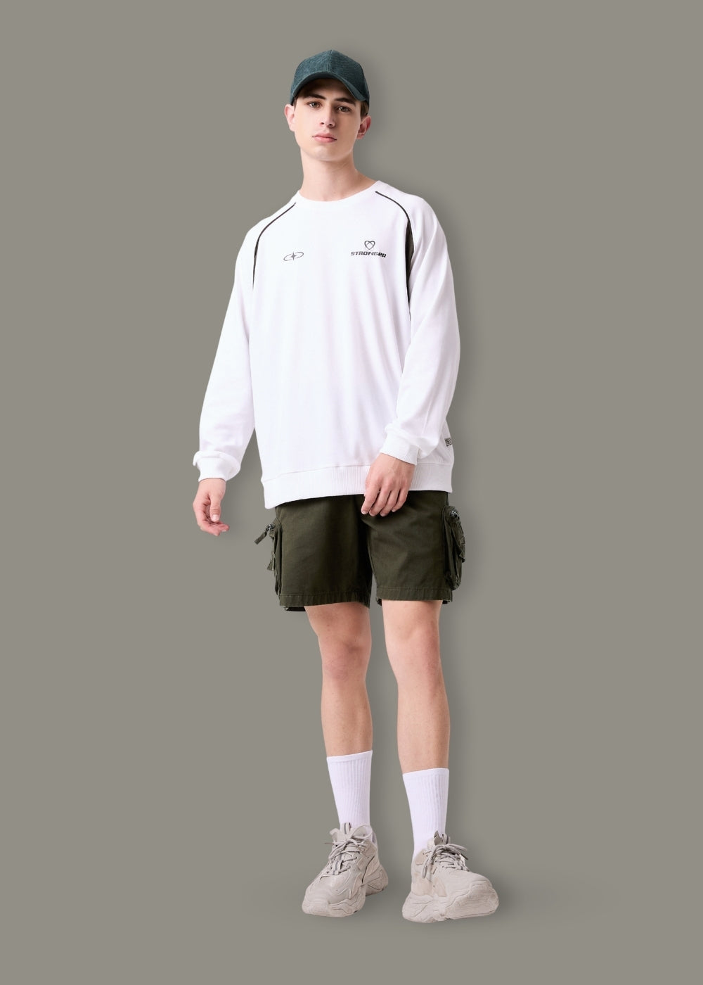 Quần Short Cargo 7 Inch Kaki Bền No Style M95 Xanh Rêu