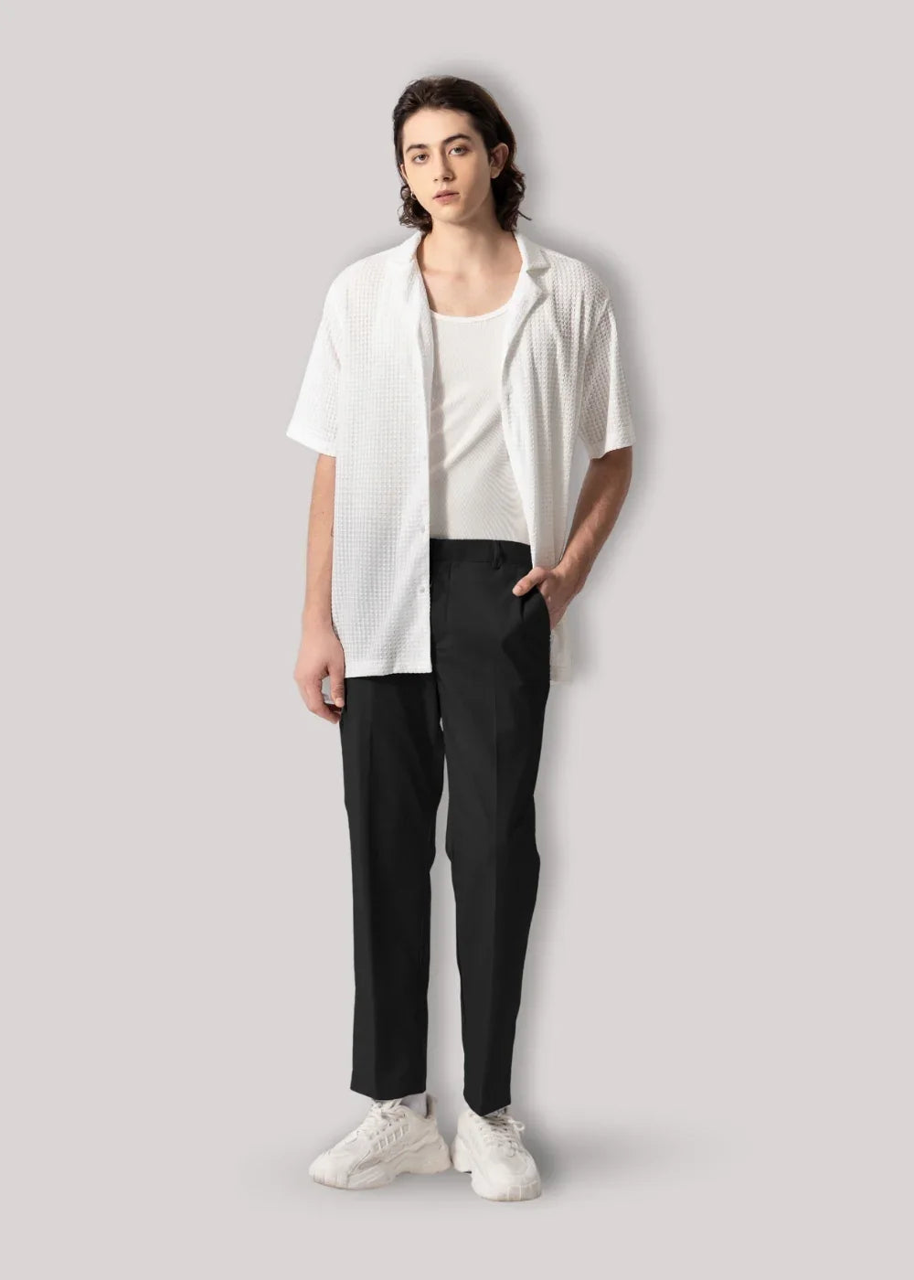 Quần Tây Casual Mềm Mại Non-Iron 010 Đen - YaMe.vn