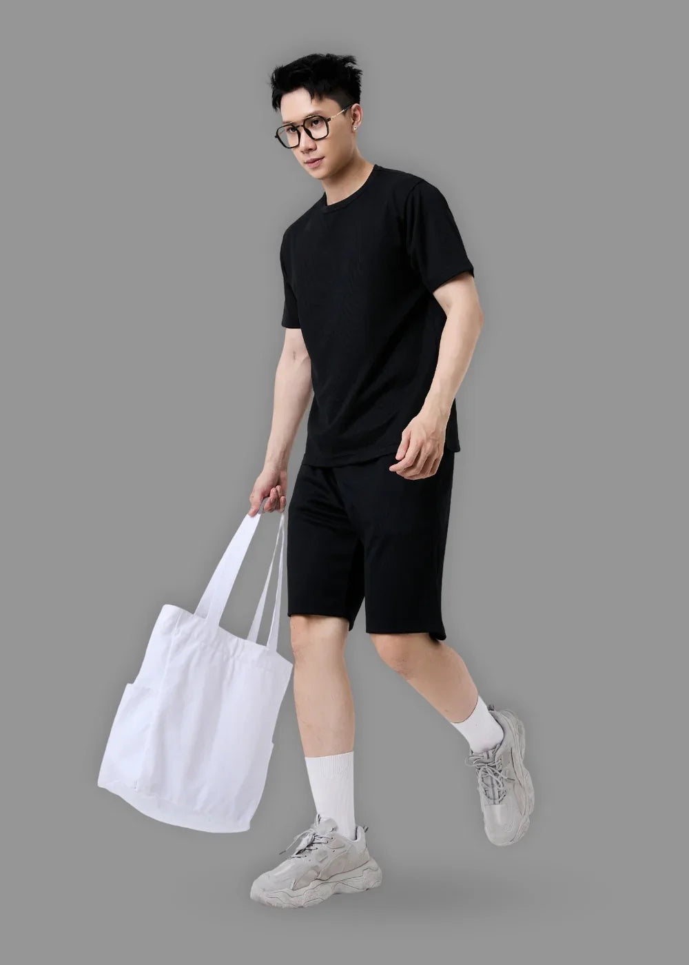 Quần Short Thun 9 Inch Thoáng Mát Non Branded 05 Đen - YaMe.vn