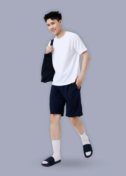 Quần Short Thun 9 Inch Thoáng Mát Non Branded 05 Xanh Dương Đậm - YaMe.vn