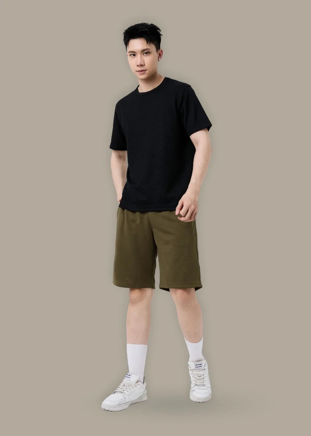 Quần Short Thun 9 Inch Thoáng Mát Non Branded 05 Nâu Đậm - YaMe.vn