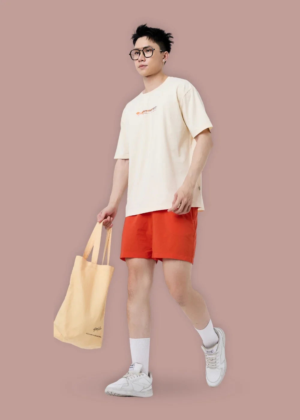 Quần Short 5 Inch Dù Mỏng Nhẹ Non Branded 06 Cam Đậm - YaMe.vn