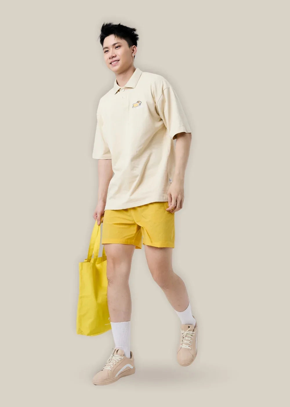 Quần Short 5 Inch Dù Mỏng Nhẹ Non Branded 06 Vàng - YaMe.vn