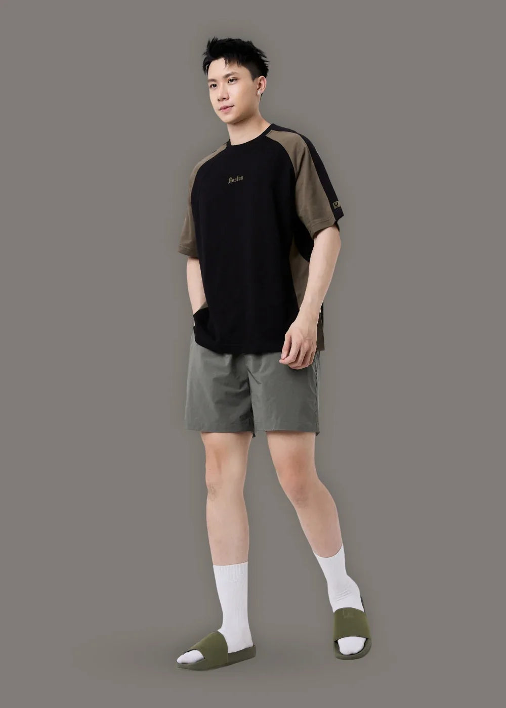 Quần Short 5 Inch Dù Mỏng Nhẹ Non Branded 06 Xám - YaMe.vn