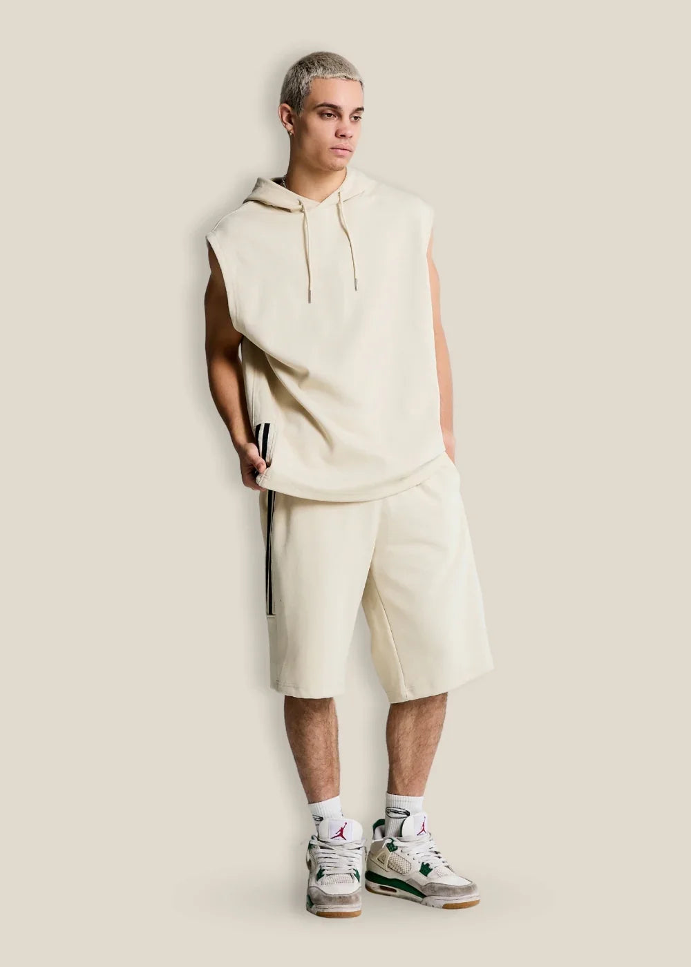 Quần Short Thun Cotton Thoáng Khí No Style M127 Be - YaMe.vn