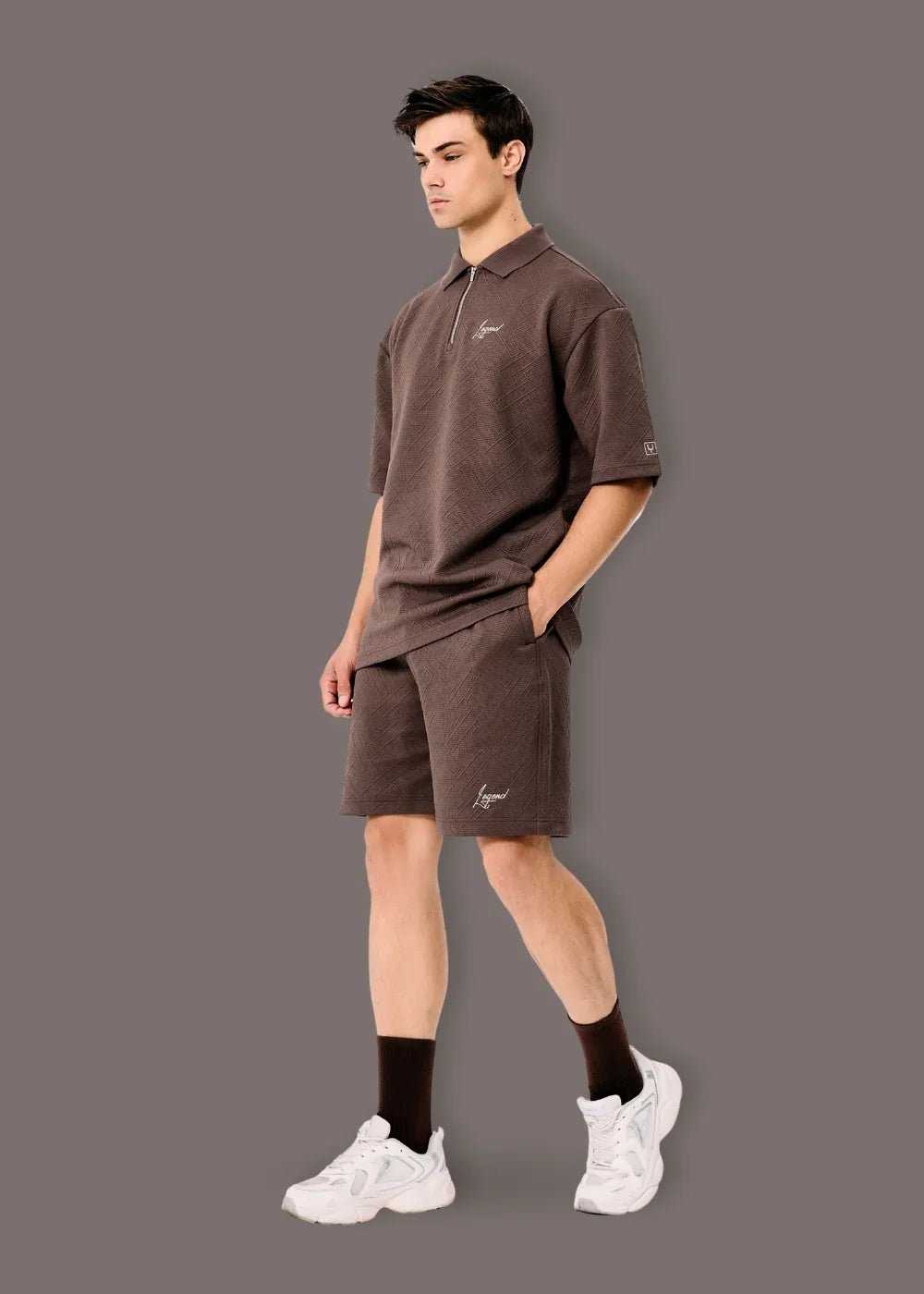 Quần Short Thun 7 Inch Nhanh Khô No Style M129 Nâu Đậm - YaMe.vn