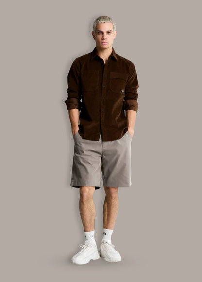 Quần Short Kaki 7 Inch Kháng Khuẩn No Style M93 Xám - YaMe.vn