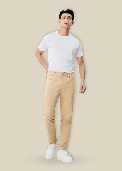 Quần Kaki Chinos Co Giãn Non Branded 32 Nâu Nhạt - YaMe.vn