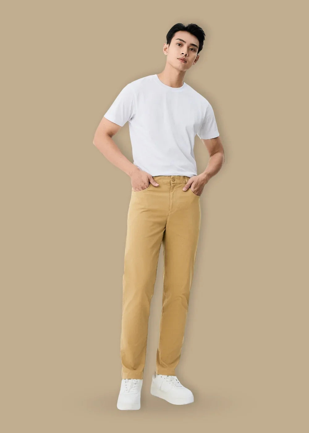 Quần Kaki Chinos Co Giãn Non Branded 32 Nâu - YaMe.vn