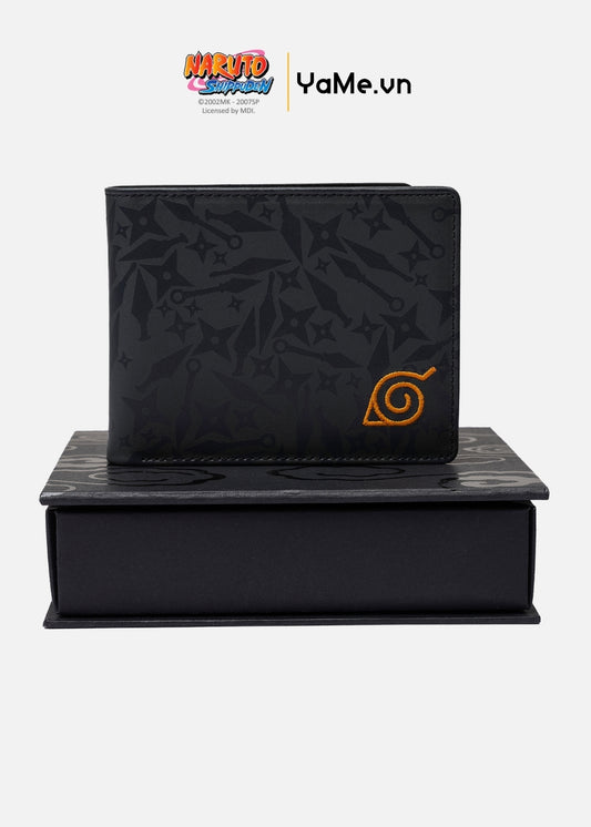 Ví Ngang Da Bò Naruto 34 Đen Xám