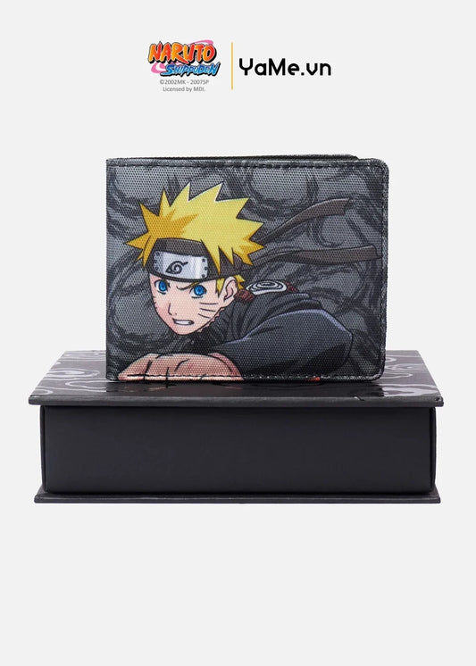 Ví Ngang Canvas Bền Nhẹ Naruto 32 Đen Xám - YaMe.vn