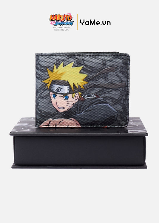 Ví Ngang Canvas Bền Nhẹ Naruto 32 Đen Xám