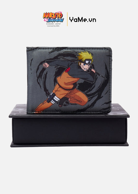 Ví Ngang Canvas Bền Nhẹ Naruto 33 Đen Xám