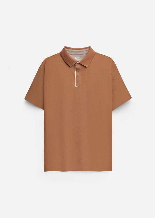 Áo Thun Cổ Polo Vải Coffee Thoáng Mát Khử Mùi Non Iron 006 Màu Nâu Đậm Dáng Vừa Vặn F3