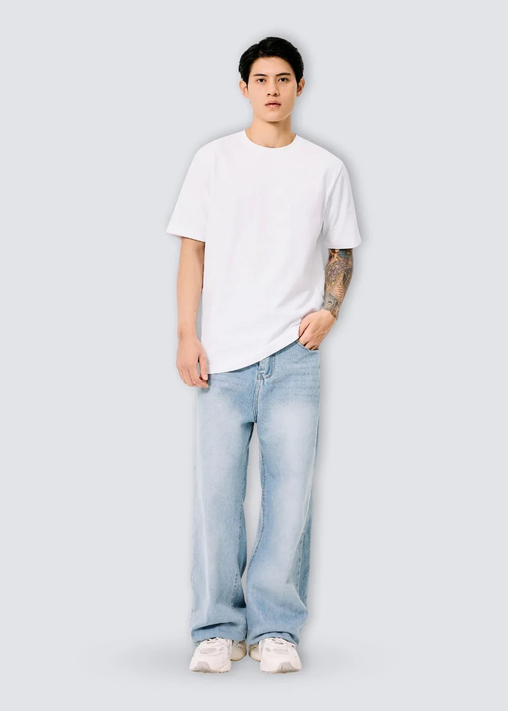 Áo Thun Cotton Wash Siêu Mềm Non Branded 39 Trắng - YaMe.vn