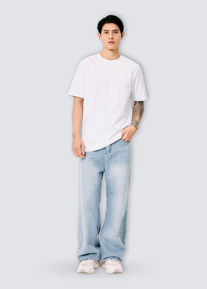 Áo Thun Cotton Wash Siêu Mềm Non Branded 39 Trắng - YaMe.vn