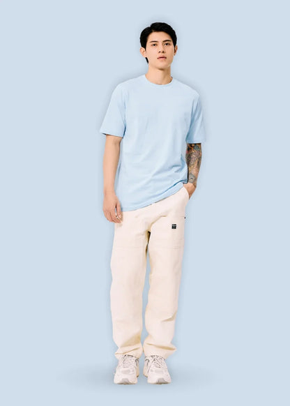 Áo Thun Cotton Wash Siêu Mềm Non Branded 39 Xanh Dương Nhạt - YaMe.vn