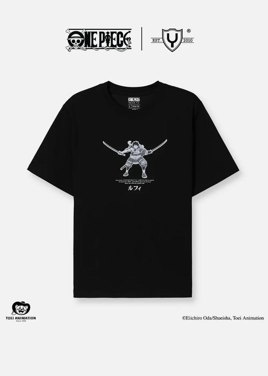 Áo Thun Tay Ngắn Cotton ONE PIECE-WANO 14 Đen - YaMe.vn
