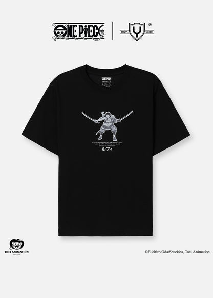 Áo Thun Tay Ngắn Cotton ONE PIECE-WANO 14 Đen