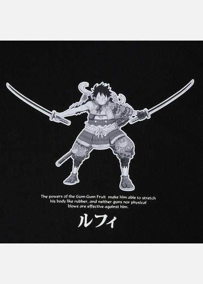 Áo Thun Tay Ngắn Cotton ONE PIECE-WANO 14 Đen