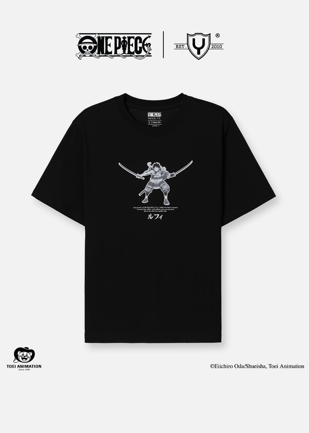 Áo Thun Tay Ngắn Cotton ONE PIECE WANO 012 Đen