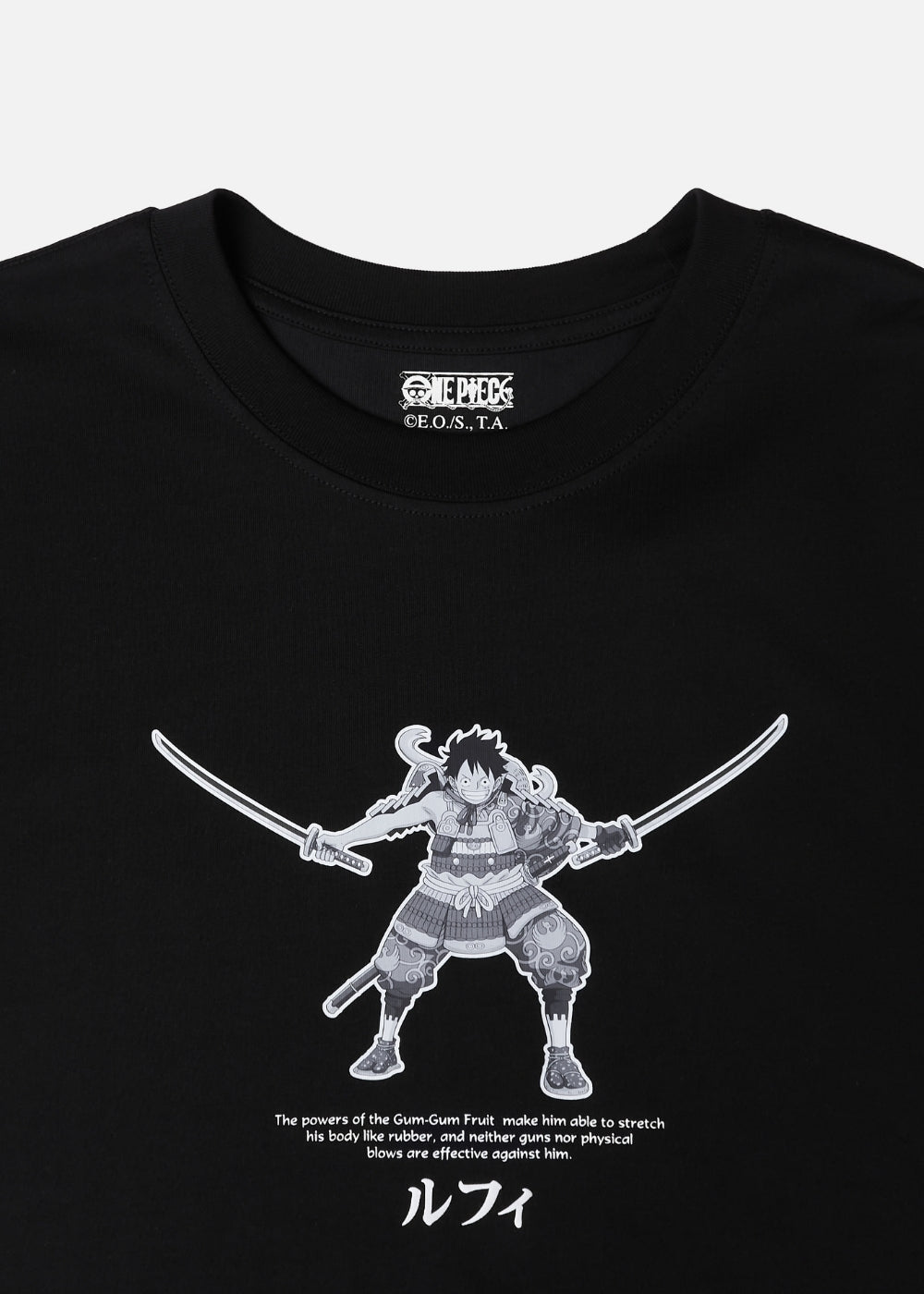 Áo Thun Tay Ngắn Cotton ONE PIECE WANO 012 Đen