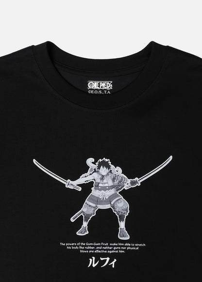 Áo Thun Tay Ngắn Cotton ONE PIECE WANO 012 Đen