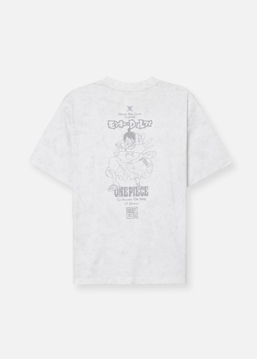 Áo Thun Tay Ngắn Cotton ONE PIECE-WANO 01 Xám Trắng