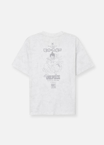 Áo Thun Tay Ngắn Cotton ONE PIECE-WANO 01 Xám Trắng