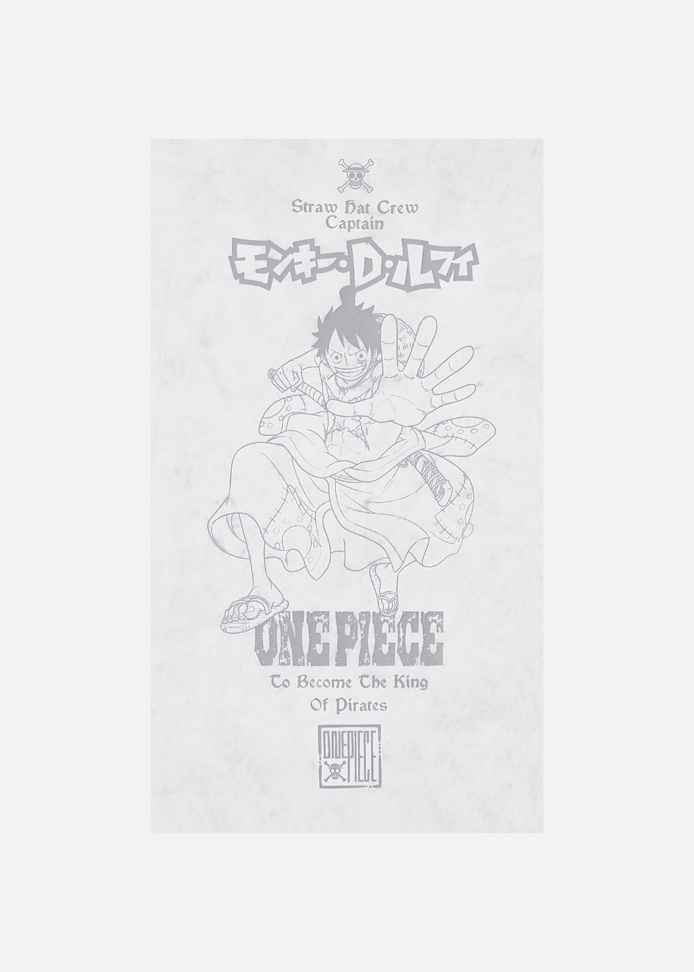 Áo Thun Tay Ngắn Cotton ONE PIECE-WANO 01 Xám Trắng