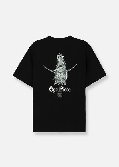 Áo Thun Tay Ngắn Cotton ONE PIECE WANO 014 Đen