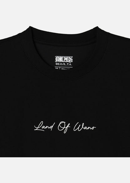 Áo Thun Tay Ngắn Cotton ONE PIECE WANO 014 Đen