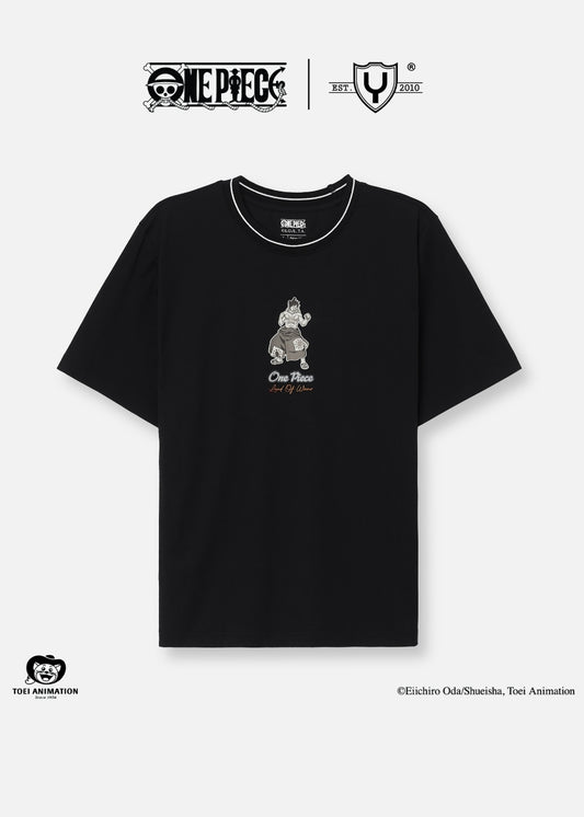 Áo Thun Tay Ngắn Cotton ONE PIECE-WANO 05 Đen