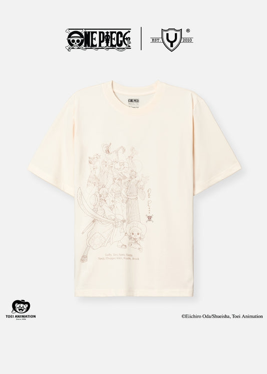Áo Thun Tay Ngắn Cotton ONE PIECE-WANO 09 Kem