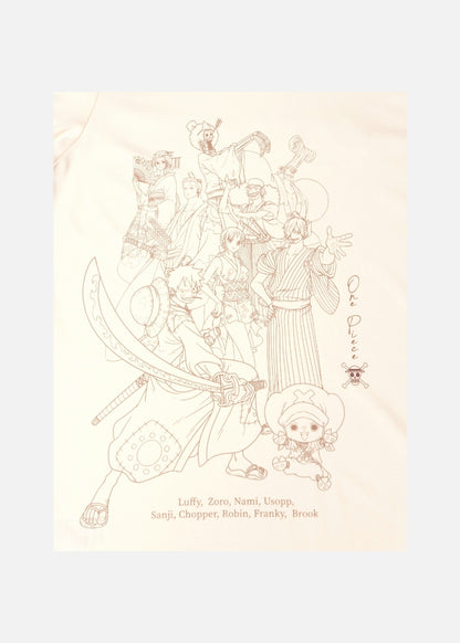 Áo Thun Tay Ngắn Cotton ONE PIECE-WANO 09 Kem