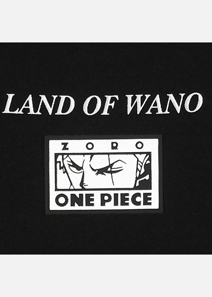 Áo Thun Tay Ngắn Cotton ONE PIECE-WANO 15 Đen