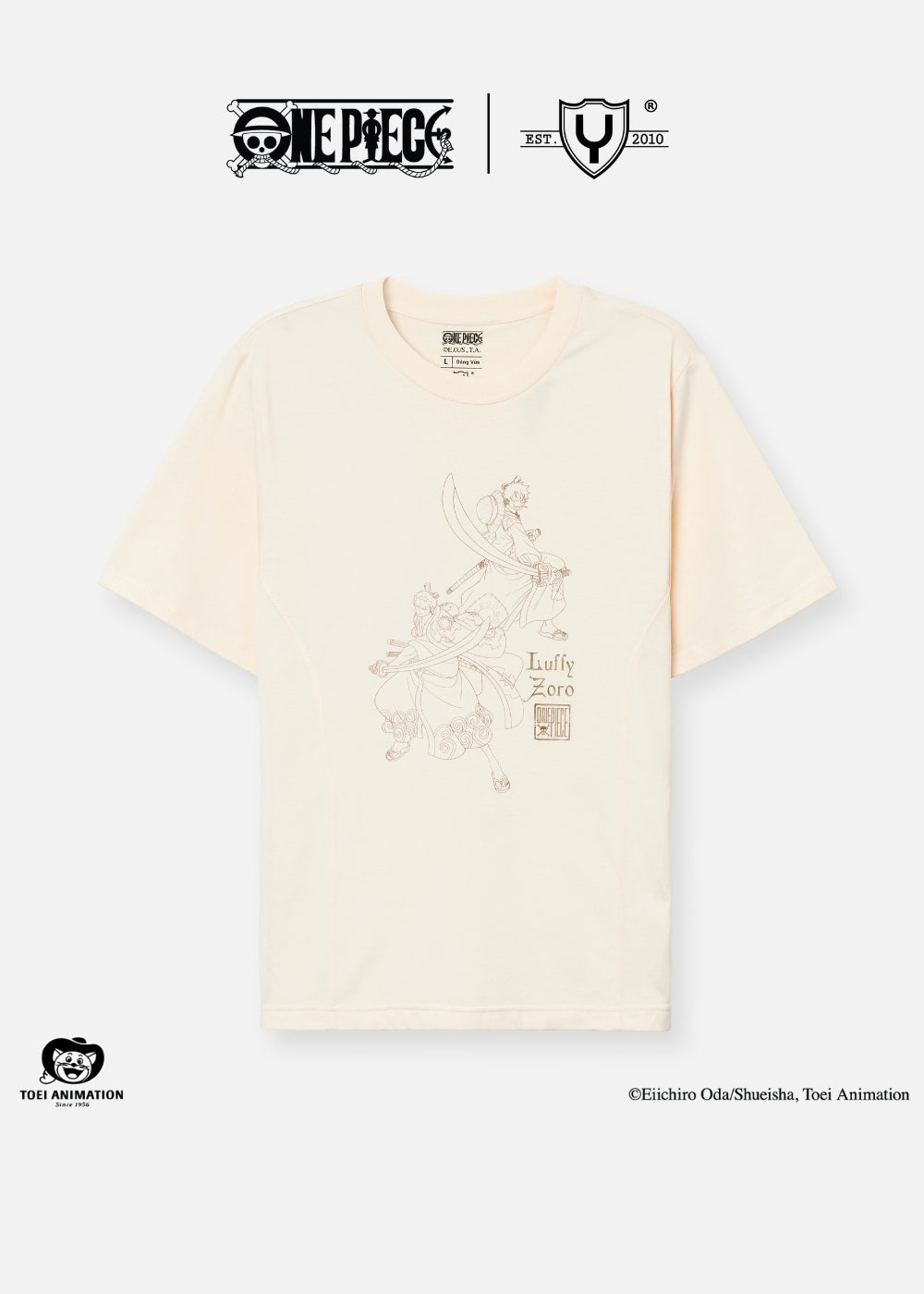 Áo Thun Tay Ngắn Cotton ONE PIECE-WANO 10 Kem