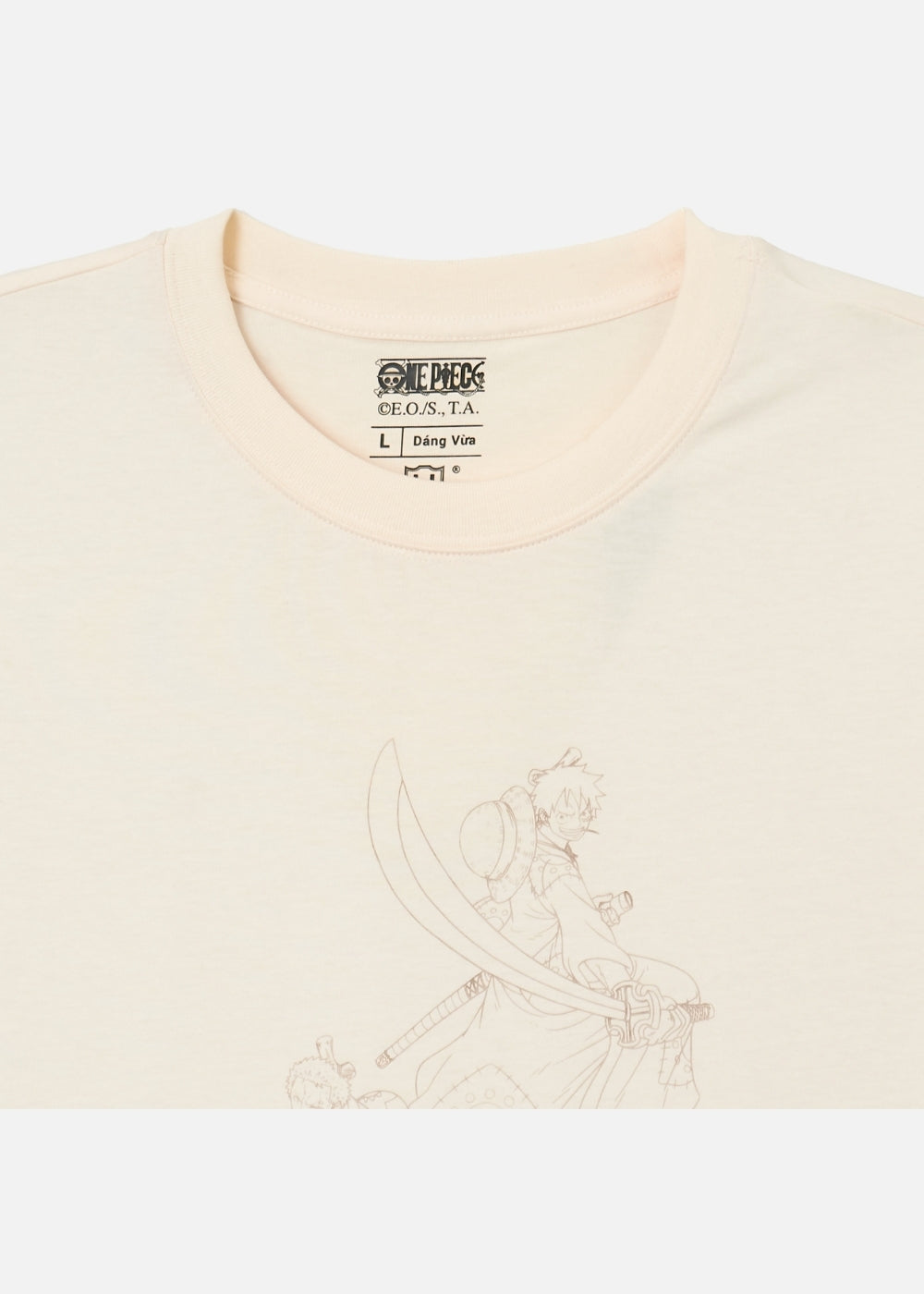 Áo Thun Tay Ngắn Cotton ONE PIECE-WANO 10 Kem
