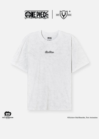 Áo Thun Tay Ngắn Cotton ONE PIECE-WANO 08 Xám Trắng