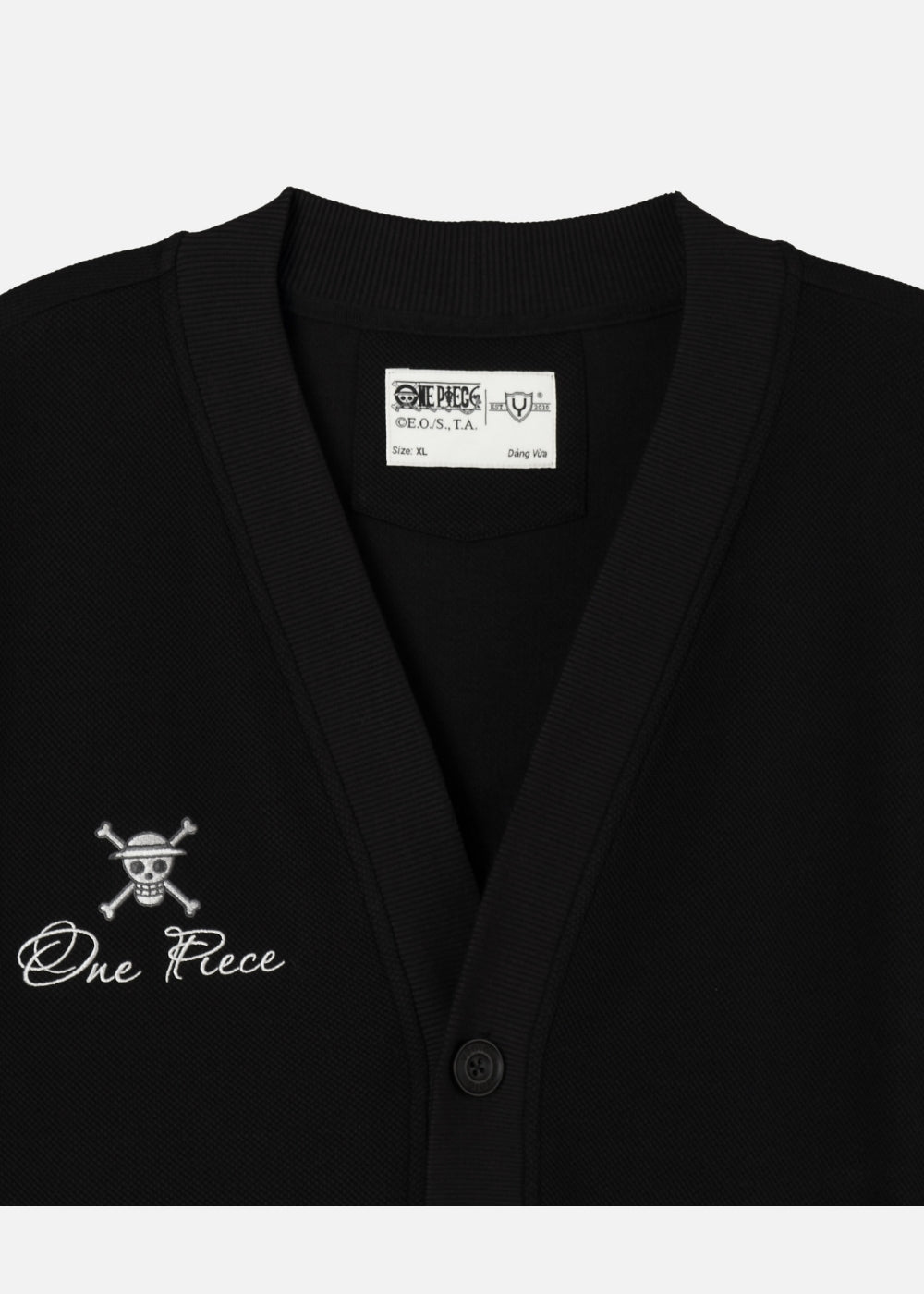 Áo Khoác Cardigan Vải Pique Thoáng Khí One Piece-WANO 22 Đen