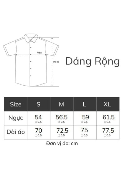 Áo Sơ Mi Jean Tay Ngắn Mềm Oversized The Original 002 Xanh nhạt