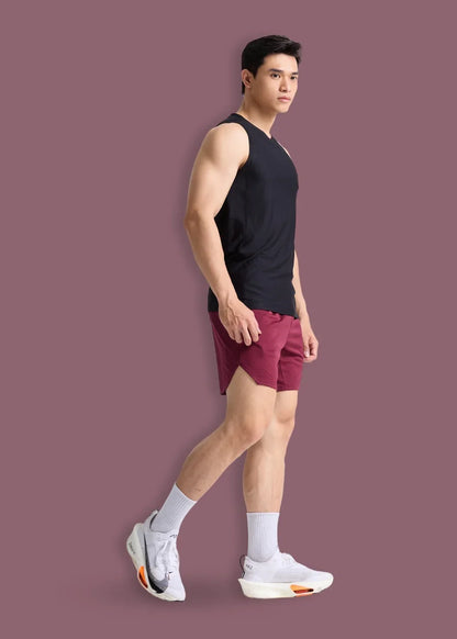 Quần Short Thể Thao 5 inch Siêu Nhẹ The Beginner 009 Đỏ Đậm - YaMe.vn