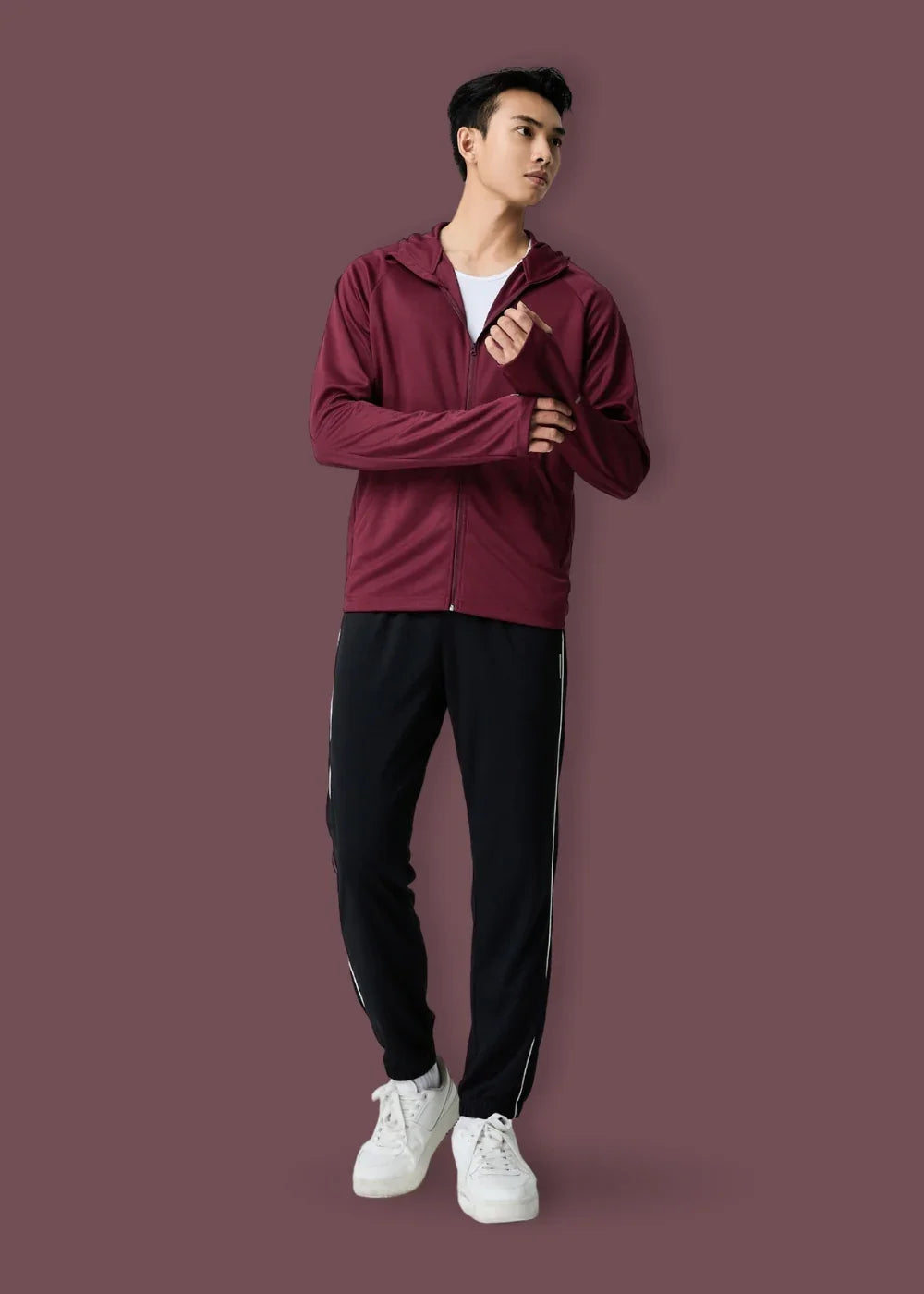 Áo Khoác Thể Thao Chống UV The Beginner 006 Đỏ Đậm - YaMe.vn